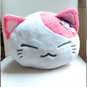 Nemuneko Furyu Large White Pink Plush Cat